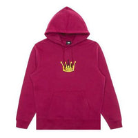 Stussy Chenille Crown Applique Sweatshirt Classic Fleece Lined Unisex Red 118352