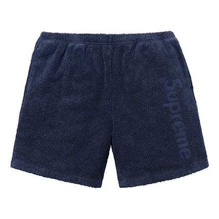 Supreme SS18 Terry Logo Short Navy Alphabet LOGO Shorts Unisex Navy Blue SUP-SS18-397