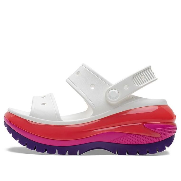 (WMNS) Crocs Classic Mega Crush Sandal 'White Red Purple' 207989-94S