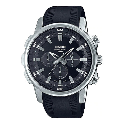 Casio Dress Classic Minimalistic Analog Watch 'Black Silver' MTP-E505-1AV