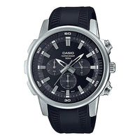 Casio Dress Classic Minimalistic Analog Watch 'Black Silver' MTP-E505-1AV