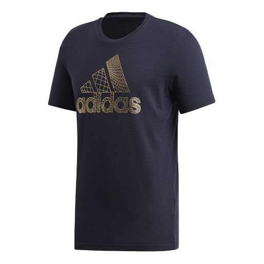 adidas Athleisure Casual Sports Round Neck Short Sleeve Blue ED7278