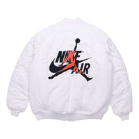 Air Jordan Wings MA-1 logo Printing Stay Warm Casual Jacket White AV2599-100