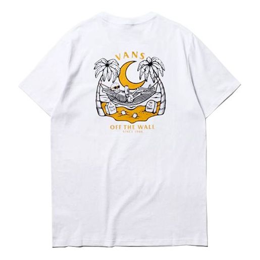 Men's Vans Cartoon Printing Round Neck Short Sleeve White VN0A4P59WHT