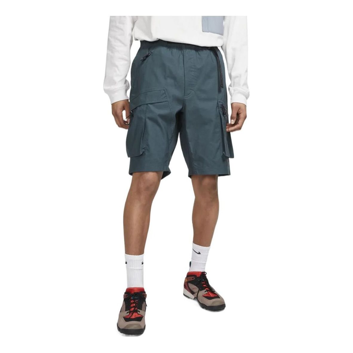 Men's Nike Solid Color Casual Straight Shorts Dark Green BQ7285-328