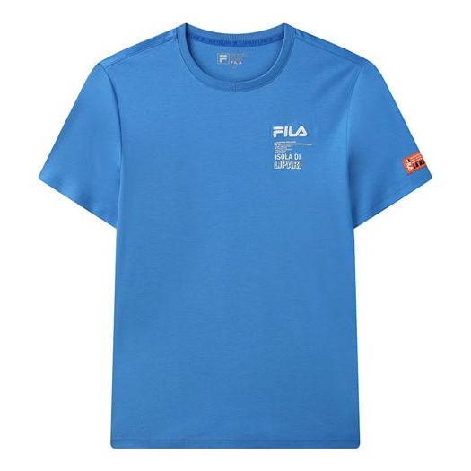 FILA Alphabet Printing Round Neck Short Sleeve Blue F11M128117F-RB
