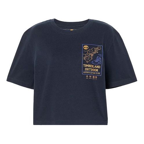 (WMNS) Timberland Cropped T-Shirt 'Navy' A6HRD-433