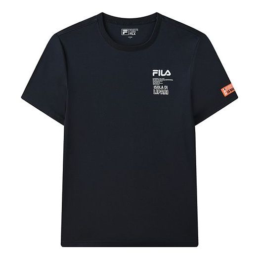 FILA Alphabet Printing Round Neck Short Sleeve Blue F11M128117F-NV