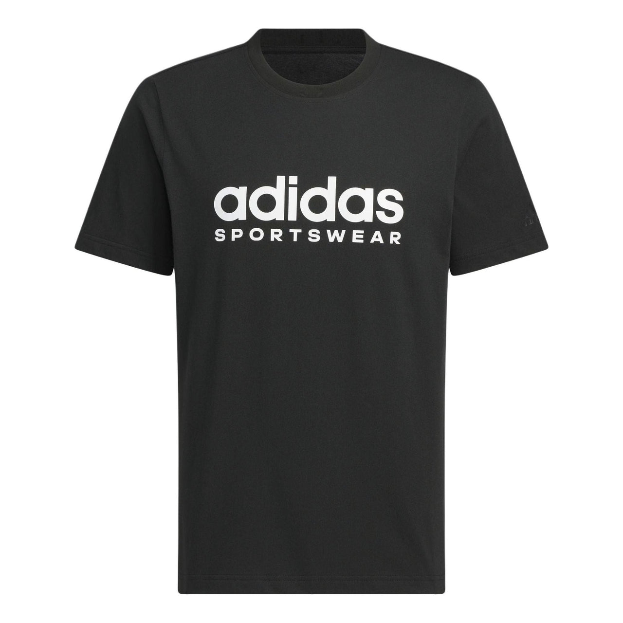 adidas Big Linear Logo T-shirt Asia Sizing 'Black White' JI9069