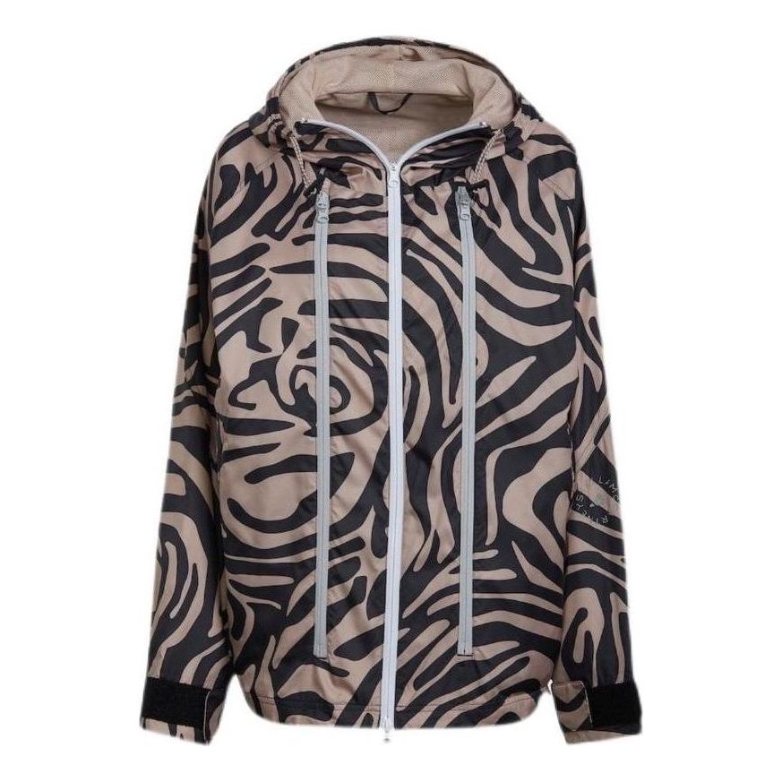 (WMNS) adidas by Stella McCartney Printed Windbreaker 'Beige Black' H59960