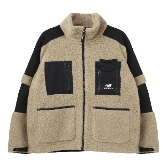 New Balance Men's New Balance Casual Colorblock Fleece Lamb's Wool Jacket Khaki MDA43121-BEI