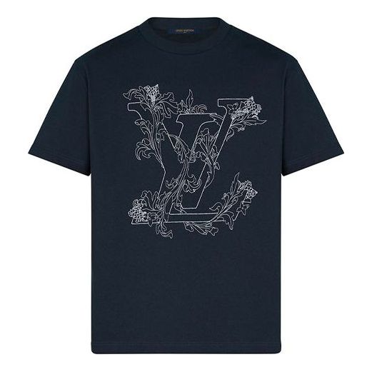 LOUIS VUITTON LV Flower Embroidery For Men Navy 1A89VZ