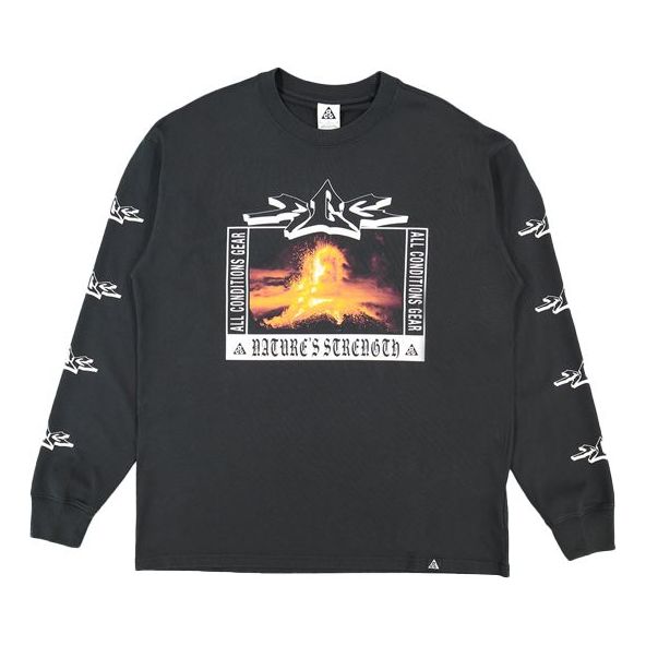 Men's Nike Acg Printing Round Neck Pullover Black DJ1140-010