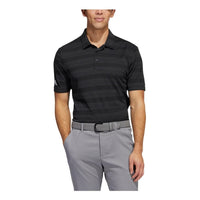 Men's adidas Stripe Casual Sports Short Sleeve Polo Shirt Black H56794