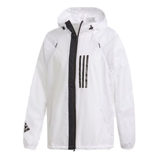 adidas W.D.N Jacket Fleece-Lined Running Hoody Windbreaker Hoodie 'White' DZ0054