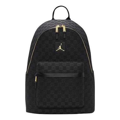 Air Jordan Gold Logo Monogram Backpack 'Black' FJ6784-010