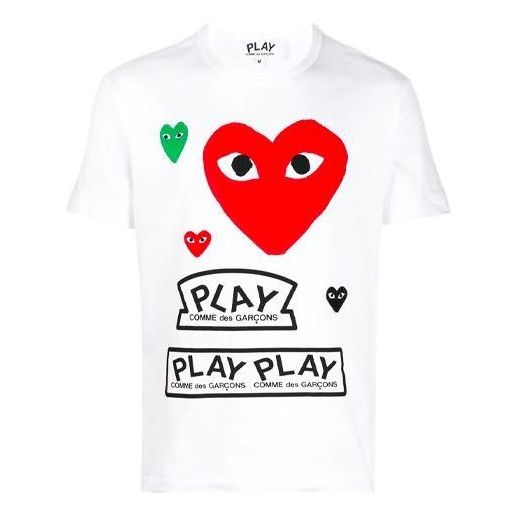 COMME des GARCONS PLAY Multi Heart T-Shirt 'White Red' P1T280-1