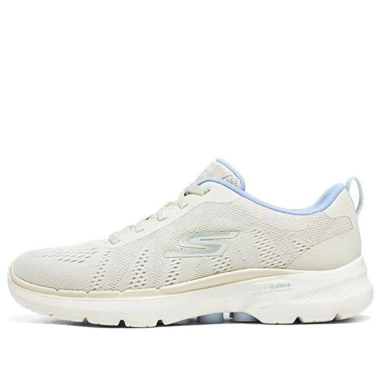 (WMNS) Skechers GoWalk 6 'White Blue' 124623-NTLB