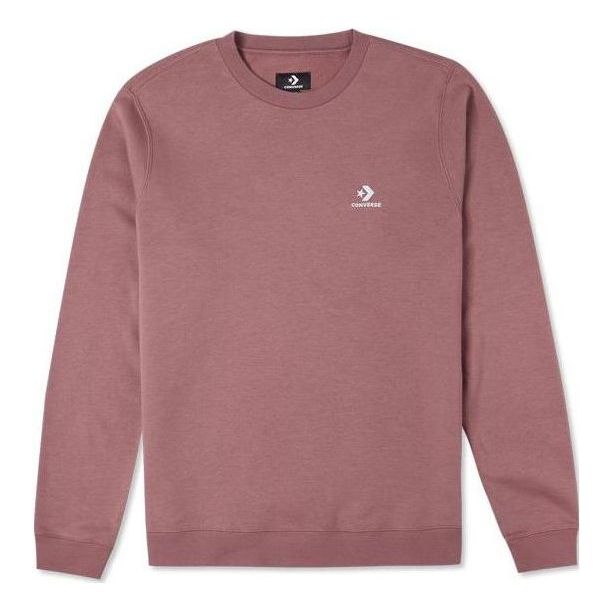 Converse Go-To Embroidered Star Chevron Brushed Back Fleece Crew Sweatshirt 'Maroon' 10024510-A05