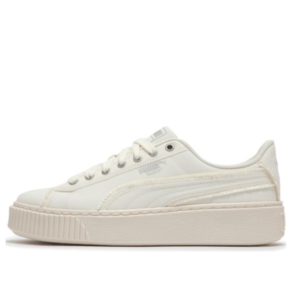 (WMNS) PUMA Basket Platform Fringe 'White' 399252-02