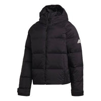 جاكيت adidas Puffer Down Jkt Outdoor Sports بغطاء رأس وأسفل أسود FT2484