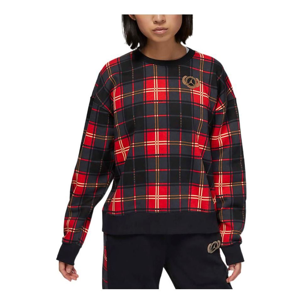 (WMNS) Air Jordan Brooklyn Fleece Crew 'Red' DV1997-612
