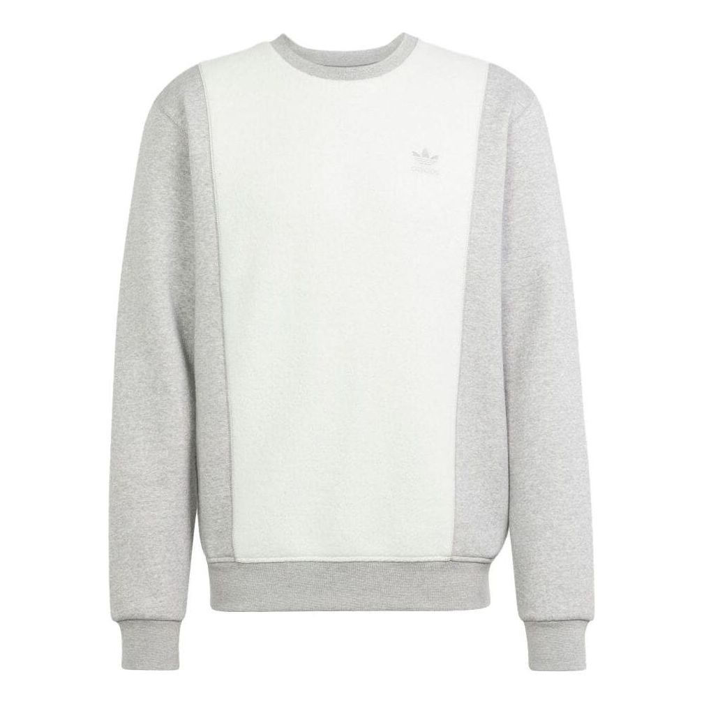 adidas originals Essentials+ Trefoil Reverse Material Crewneck Sweatshirt 'Medium Grey Heather' IM4448