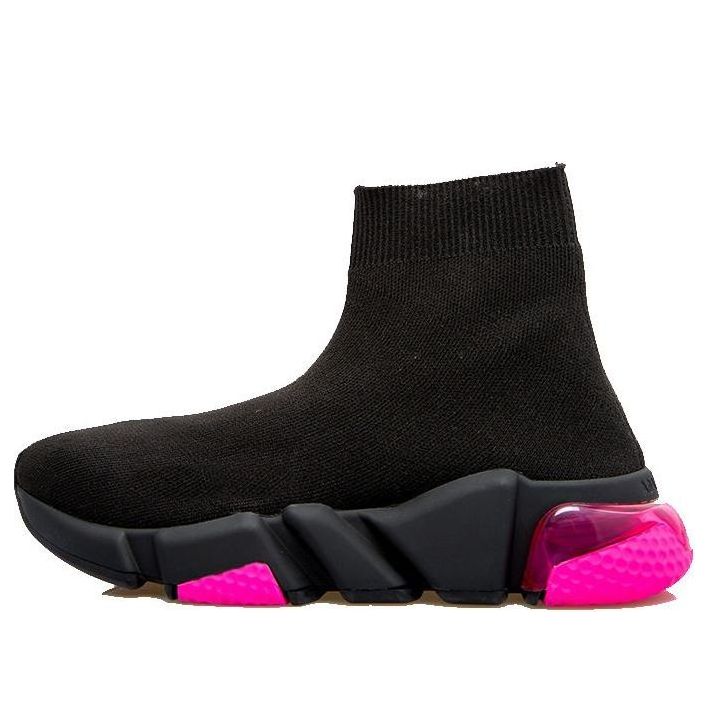 (WMNS) Balenciaga Speed 1.0 Sneakers 'Clear Sole Black Fluo Pink' 607543W2DBW1051
