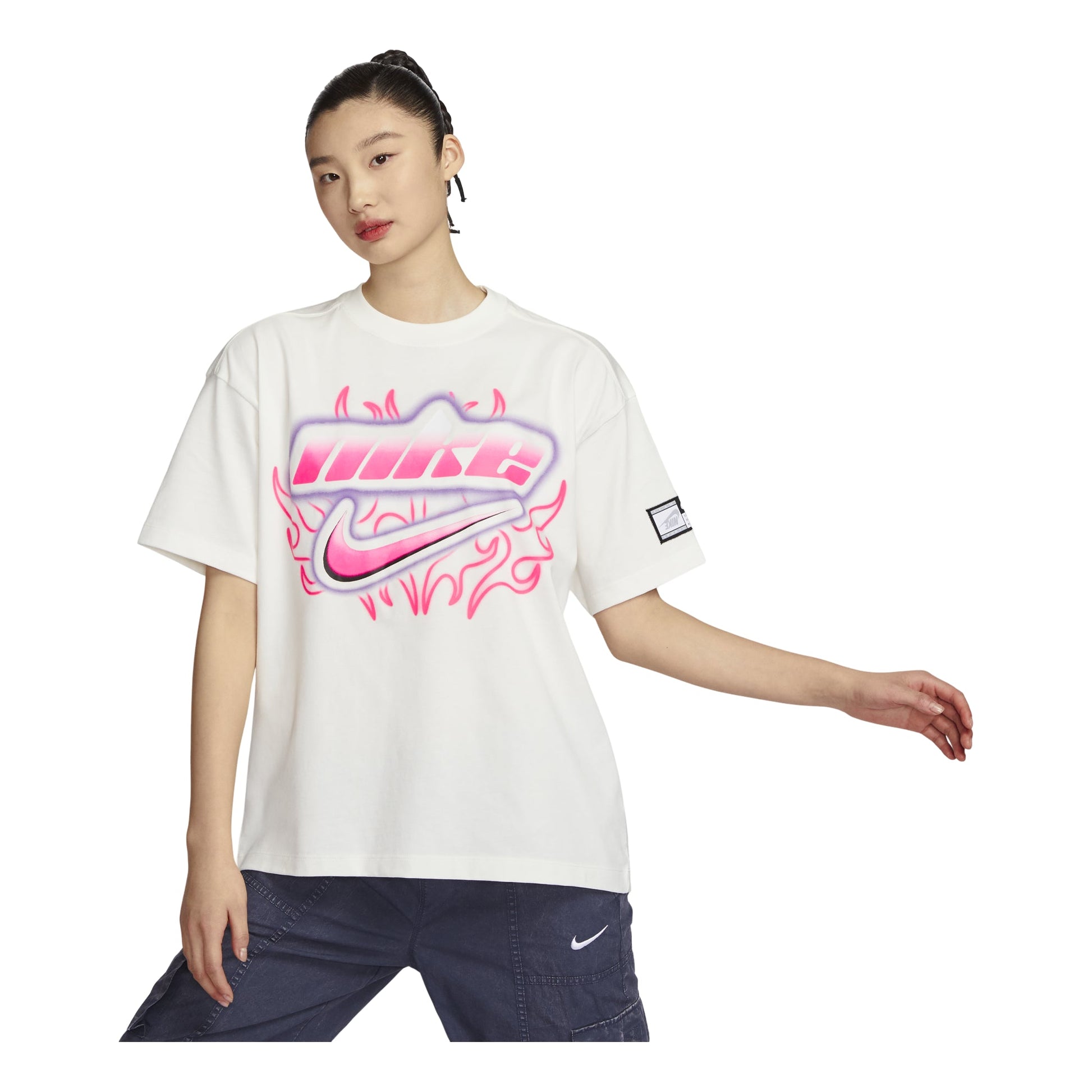 (WMNS) Nike Sportswear Oversized T-shirt Asia Sizing 'Sail' FZ1147-133