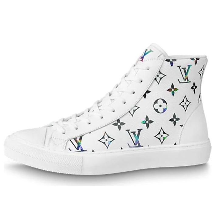 LOUIS VUITTON Tattoo Ankle Sneakers 'White with Colorful Monogram' 1A8KH6