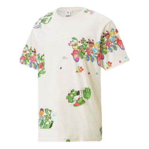 PUMA X KS AOP TEE Short Sleeve Creamy White 598878-55