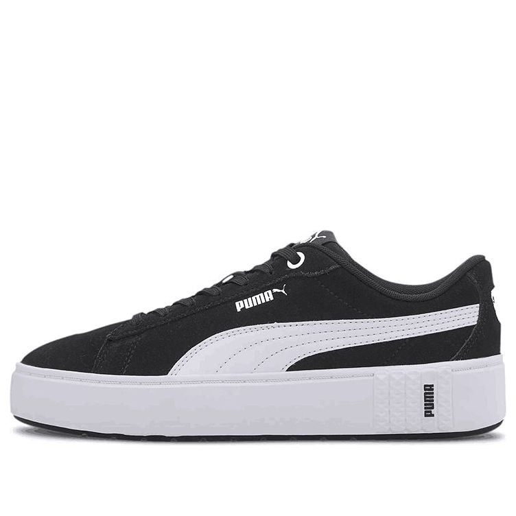 (WMNS) PUMA Smash Platform V2 Suede 'Black White' 373037-04