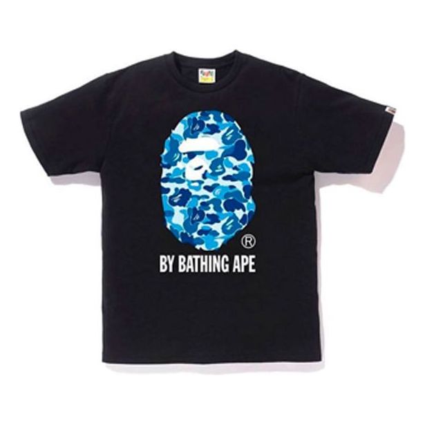 A Bathing Ape Camo Ape Head Logo T-Shirt 'Black Blue' BAPE19SS-003