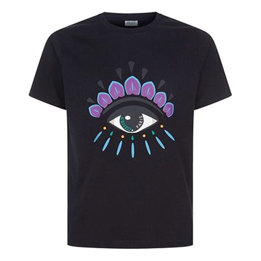 Men's KENZO Pattern Printing Short Sleeve Black 5TS049-4YC-99