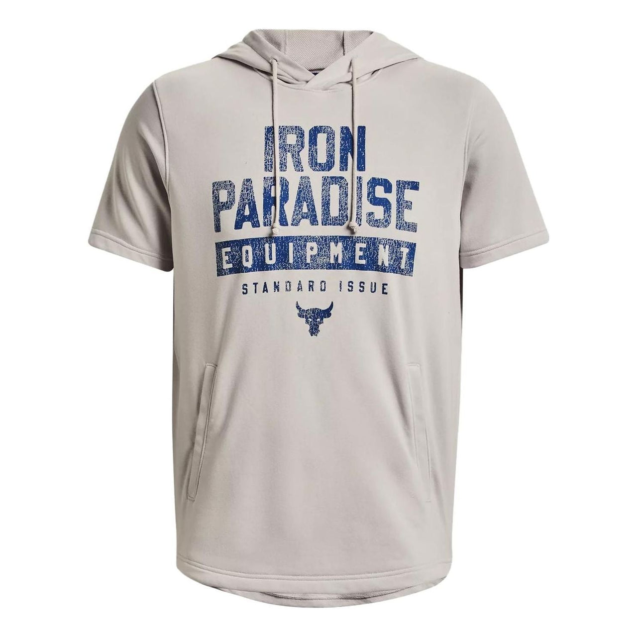 Under Armour Project Rock Terry Short Sleeve Hoodie 'Beige Blue' 1378018-289
