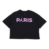 (WMNS) Air Jordan x PSG Logo Tee 'Core Black' CZ7506-010