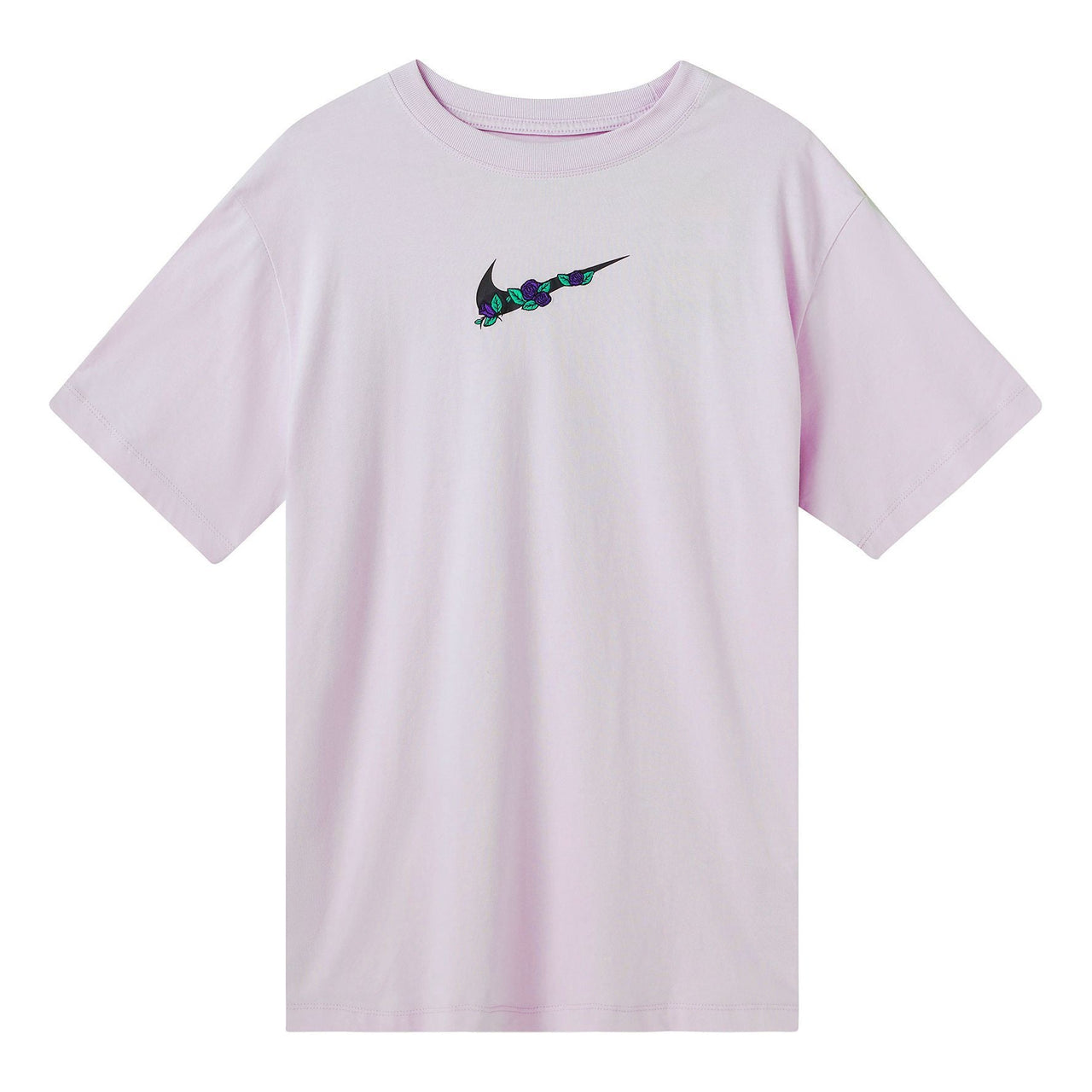 (WMNS) Nike Logo Plant Printing Casual Sports Round Neck Short Sleeve Pink Purple T-Shirt DN5887-530