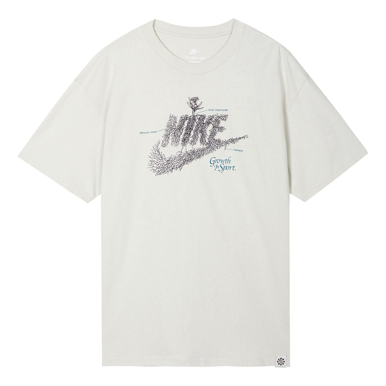 Men's Nike Sportswear Plant Flowers Logo Printing Sports Round Neck Short Sleeve Light Bone T-Shirt DN5135-072