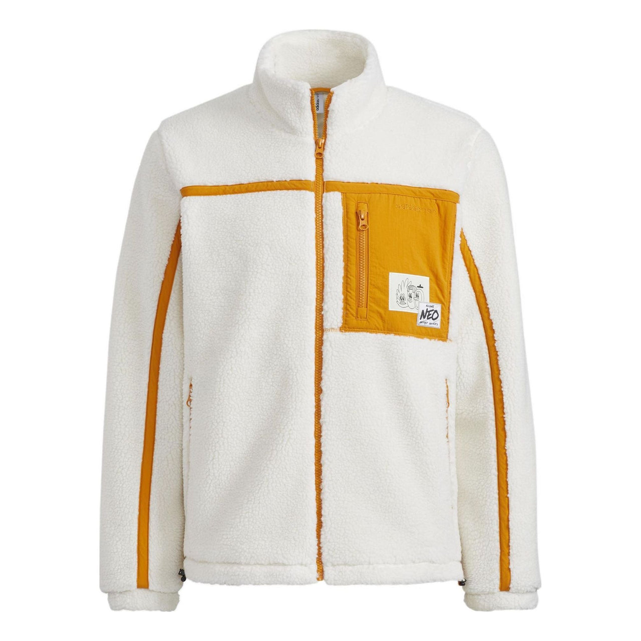 adidas neo U Radio W Jkt Contrasting Colors Pocket Fleece Stay Warm Sports Stand Collar Jacket Couple Style Pink White HG9039