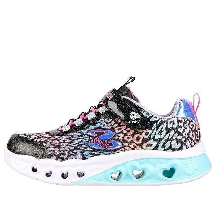 (GS) Skechers Flutter Heart Lights 'Loves Wild' 302314L-BKMT