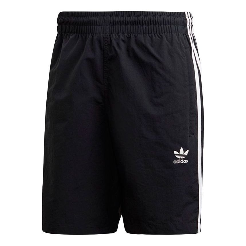 adidas originals 3-stripes Swim Sports Causual Ventilate Stripe Short Pant Male Black ED6045