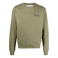 Men's Off-White FW21 Logo logo Pullover Green OMBA025F21FLE0015510