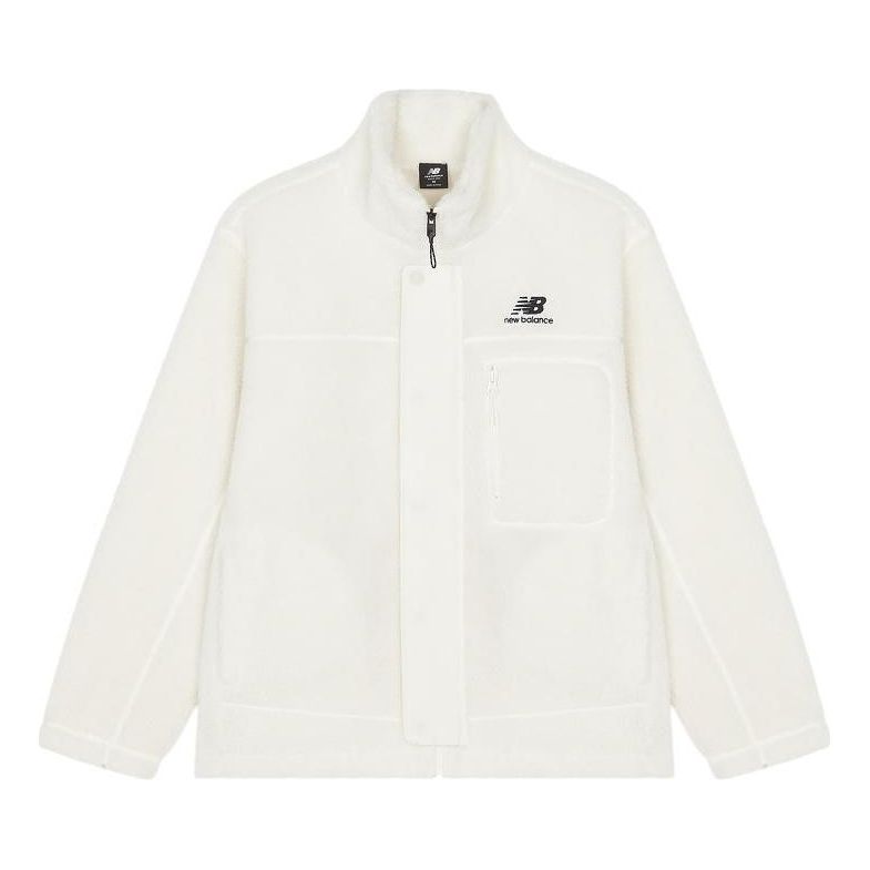 New Balance FW22 Logo Cotton Coat 'White Black' AMJ23351-CIC