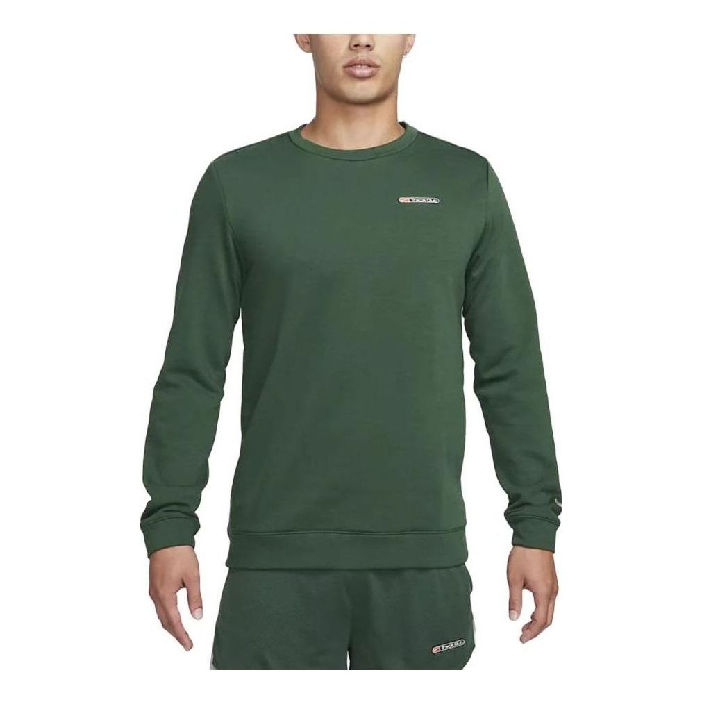 Nike Dri-FIT Track Club Fleece Long-Sleeve Crew Neck Running Sweatshirt 'Fir' FB5510-323
