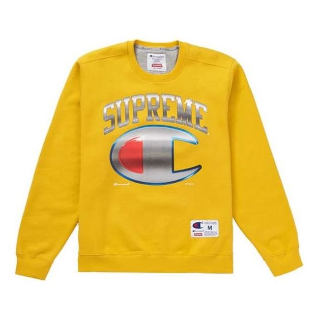 Supreme x Champion Chrome Crewneck 'Yellow Silver' SUP-SS19-10217