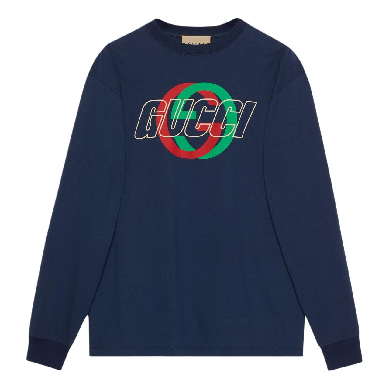 Gucci Cotton Jersey Long Sleeve T-shirt 'Dark Blue' 774304-XJGA4-4622