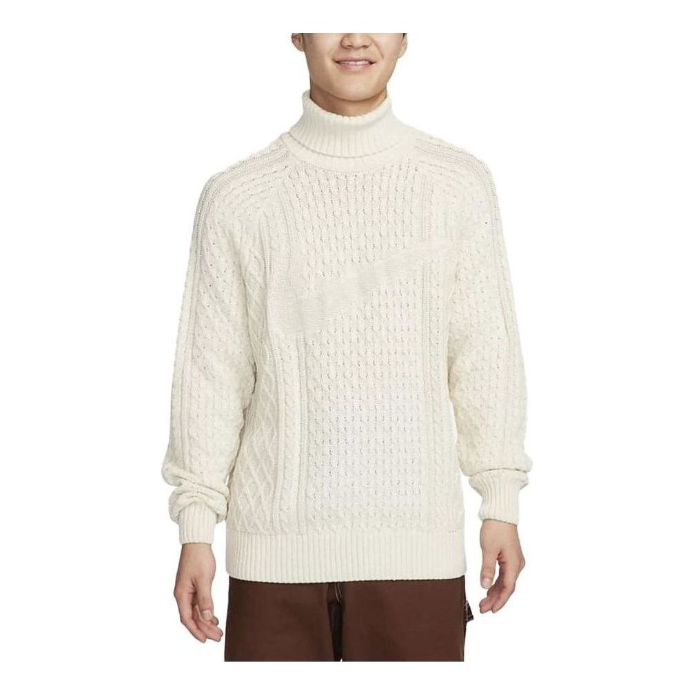 Nike Cable Knit Turtleneck Sweaters 'Beige' FB7771-072