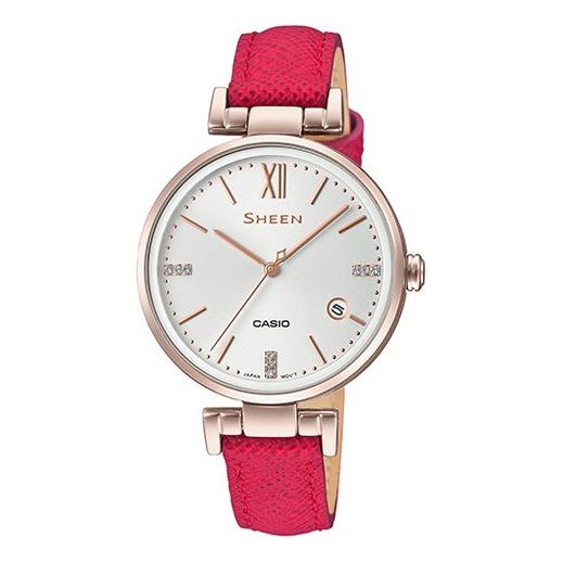 CASIO Waterproof SHEEN Quartz Sapphire Crystal Red Analog SHE-4053CGL-7AU