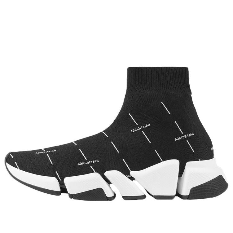 (WMNS) Balenciaga Speed 2.0 Sneakers Black/White 645420W2DBT1090
