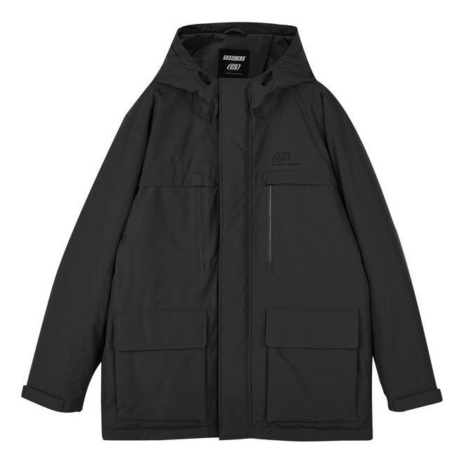 Skechers Sports Lifestyle Letter Printed Waterproof Down Jacket 'Black' L423M097-0018